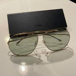 Fendi Ff monogram logo aviator sunglasses